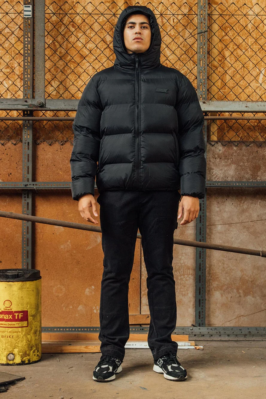 Black Kabru Hooded Puffer Jacket