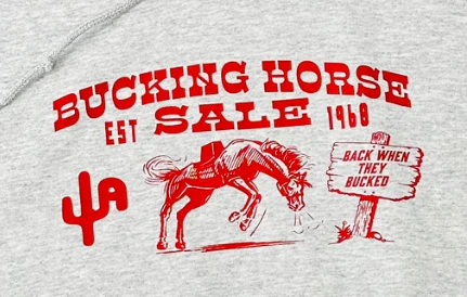 Bucking Horse - Ash Grey Adult Hoodie