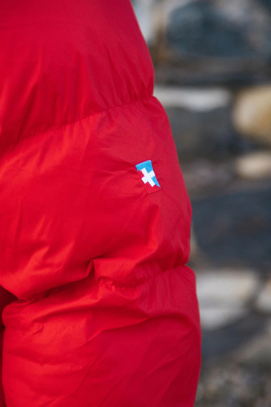 Red Hooded Puffer Jacket